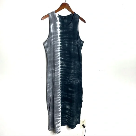 Rails Tip Dye Midi Tank Dress In Black Navy Dip Dye Size Large - Picture 7 of 14